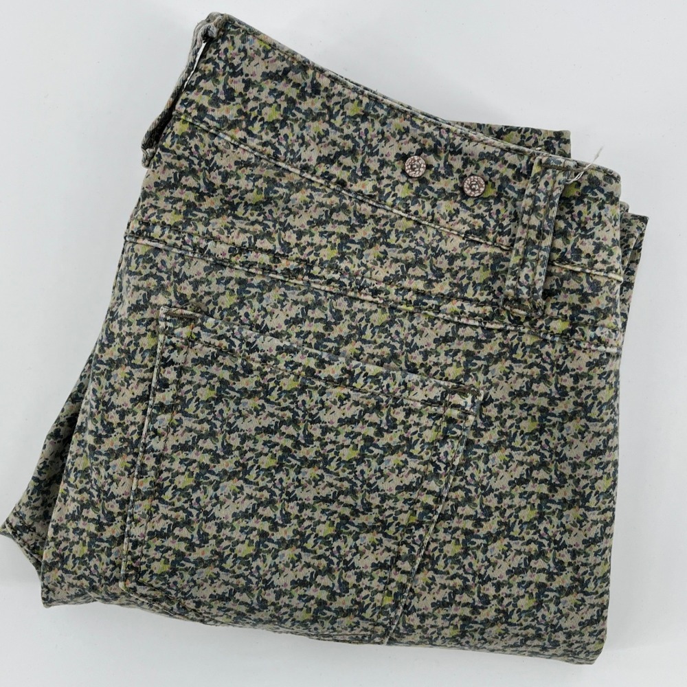 Cabi Skinny Jeans Womens 4 Ditsy Green Floral Stretch Style 5083